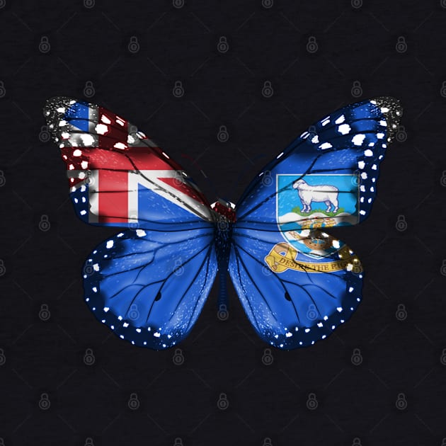 Falkland Islanders Flag  Butterfly - Gift for Falkland Islanders From Falkland Islands by Country Flags